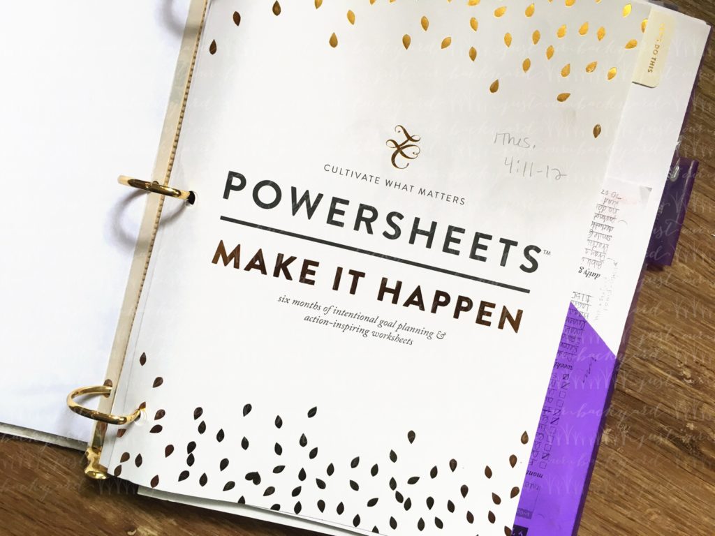 power sheets intentional life make it happen cultivate meaning